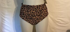 1823b NWT Coral Reef High Waisted Bottoms Black Leopard Size Medium